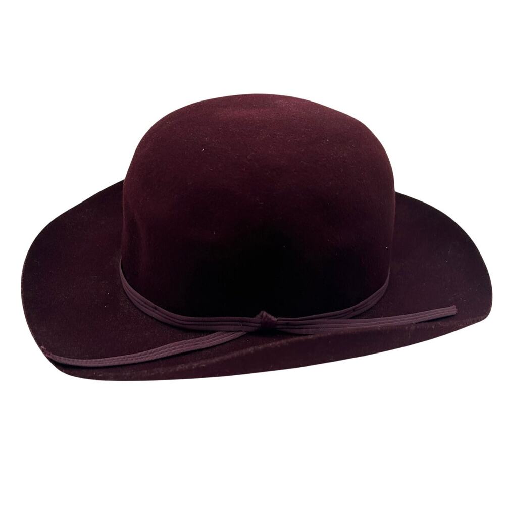 Vintage Banana Republic Safari Co 100% Wool Wide Brim Hat Burgundy Size S USA - Picture 2 of 14